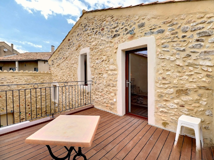 Terrasse de la chambre du Mas Labégude